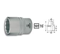 Hazet Douille (à 12 pans) - Carré creux 12,5 mm (1/2 pouce) - Profil Traction à 12 pans extérieurs - Taille: 33 - Longueur totale: 50 mm - 900Z-33