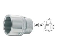 Hazet Douille à 12 pans - Carré creux 20 mm (3/4 pouce) - Profil à 12 pans extérieurs - Taille: 1.13/16 - Longueur totale: 73 mm - 1000AZ-1.13/16