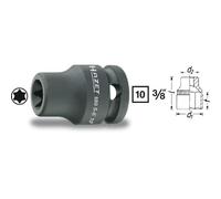 Hazet Douille à chocs (TORX) - Carré creux 10 mm (3/8 pouce) - Profil TORX extérieur - Taille: E 10 - Longueur totale: 28 mm - 880S-E10