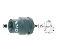 Hazet Douille à chocs (TORX) - Carré creux 12,5 mm (1/2 pouce) - Profil TORX extérieur - Taille: E 18 - Longueur totale: 38 mm - 900S-E18