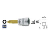 Hazet Douille mâle - Carré creux 10 mm (3/8 pouce) - Profil Phillips PH - Taille: PH3 - Longueur totale: 55 mm - 8806-PH3
