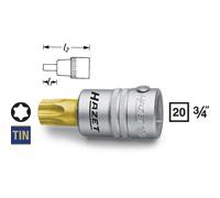 Hazet Douille mâle TORX - Carré creux 20 mm (3/4 pouce) - Profil TORX intérieur - Taille: T 100 - Longueur totale: 80 mm - 1012-T100