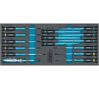 HAZET Elektronik Jeu de tournevis 163-517/15N, 15 pièces, PH00-PH1, T5-T15, à fente, cruciforme, TORX femelle, avec testeur de phase, pour des travaux précis'.