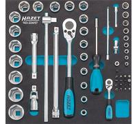 HAZET Ensemble de Clés A Douilles 12,5mm 1/2 " 6,3mm 1/4 " 57-tlg 163-224/57