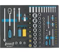 Hazet Jeu de clés à douille métrique 1/4\ (6.3 mm), 1/2\ (12.5 mm) 77 pièces 163-138/77