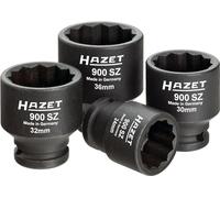 Hazet Jeu de clés à Douilles 900SZ/4 I Jeu de 4 Outils, Jeu de Douilles pour actionnement par Machine, entraînement : carré 12,5 mm (1/2 Pouce), Sortie : Double hexagone extérieur'.