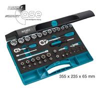 Hazet Jeu de clés à douilles - Carré creux 10 mm (3/8 pouce), Carré creux 6,3 mm (1/4 pouce), Hexagone massif 6,3 (1/4 pouce) - Profil Traction à 6 pans extérieurs, Profil à 6 pans intérieurs, Profil