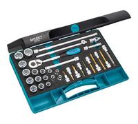 Hazet Jeu de clés à douilles - Carré creux 10 mm (3/8 pouce) - Profil Traction à 6 pans extérieurs, Profil à 6 pans intérieurs, Profil Phillips PH, Profil à fente - Nombre d'outils: 32 - 885N
