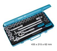 Hazet Jeu de clés à douilles - Carré creux 12,5 mm (1/2 pouce) - Profil Traction à 6 pans extérieurs - Nombre d'outils: 30 - 905