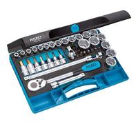 Hazet Jeu de clés à douilles - Carré creux 12,5 mm (1/2 pouce) - Profil Traction à 6 pans extérieurs, Profil Pozidriv PZ, Profil Phillips PH, Profil à 6 pans intérieurs, Profil TORX intérieur - Nombre