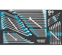 HAZET Jeu de clés à molette 163-528/56 I Profil extérieur hexagonal, profil extérieur double hexagonal à traction I HAZET-Safety-Insert-System I 56 pièces