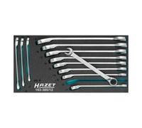 HAZET Jeu de clés mixtes à cliquet 163-385/12 – 12 pièces, 8–19 mm, profil 12 pans extérieurs