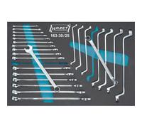 Hazet Jeu de clés mixtes / clés polygonales doubles - Profil à 12 pans extérieurs, Profil Traction à 12 pans extérieurs - Nombre d'outils: 25 - 163-30/25