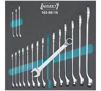 Hazet Jeu de clés mixtes - Profil à 12 pans extérieurs - Nombre d'outils: 18 - 163-99/18