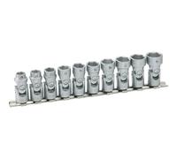 Hazet Jeu de douilles à 6 pans à cardan - Carré creux 10 mm (3/8 pouce) - Profil Traction à 6 pans extérieurs - Longueur totale: 240 mm - Nombre d'outils: 10 - 880G/10H