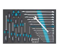 Hazet Jeu d'outils, clés mixtes, tournevis - Profil Phillips PH, Profil à fente, Profil Traction à 6 pans extérieurs - Nombre d'outils: 27 - 163-58/27