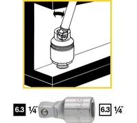 Hazet Rallonge, pivotante - Carré creux 6,3 mm (1/4 pouce) - Carré massif 6,3 mm (1/4 pouce) - Longueur totale: 25 mm - 871-1