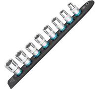HAZET Smart-Rail 900-SR/8 I dessous magnétique avec 8 emplacements et verrouillage rotatif robuste, entraînement : carré 12,5 mm (1/2 pouce) I barrette à douilles flexible en plastique pour douilles'.