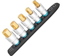 HAZET Smart-Rail 986G-SR/5 I Face inférieure magnétique avec 5 emplacements, 1/2 pouce, sortie : Profil hexagonal intérieur I Rampe d'insertion en plastique pour clés à douilles