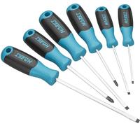 HAZET Tournevis 811/6, set de 6 pièces, profil cruciforme PH et fente, manche antidérapant à 3 composants pour une transmission de force élevée