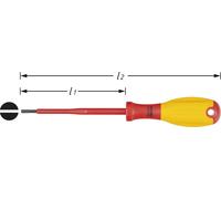 Hazet VDE Tournevis pour vis à fente Largeur de lame: 2.5 mm Longueur de la lame: 75 mm