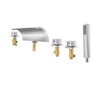 HazLope Mitigeur Cascade Extra Large Argent, Robinet Lavabo avec Douchette