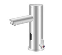 HazLope Robinet Mitigeur Électrique, Robinet à Capteur sans Contact pour Lavabo Cuisine, Robinet Infrarouge Eau Chaude Froide avec Batterie, Laiton Chromé Anti-Calcaire, 15cm de Détection