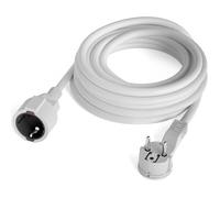 hb-digital Rallonge d'alimentation de 3 m avec fiche coudée vers prise femelle - Contact de protection - Fiche plate avec décharge de traction - Poignée pliante - Peu encombrant - 250 V - 10-16 A -