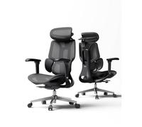 Hbada E3 Air 2026 Chaise de Bureau Ergonomique Soutien Lombaire 3 Zones 4D Appui-Tête & Accoudoirs (Noir sans Repose-Pieds)