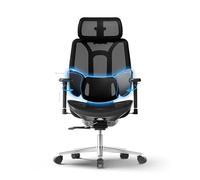 Hbada E3 Air Chaise de Bureau Ergonomique Fauteuil de Bureau - Soutien Lombaire Dynamique 3 Zones, Appui-Tête 3D Réglable, Accoudoirs 3D Réglables, Pivotant sans Repose-Pieds, Noir