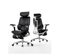 Hbada E3 Pro Édition 2026 Chaise de Bureau Ergonomique Support Lombaire Dynamique 3 Zones Accoudoirs 720°(Noir avec Repose-Pieds)