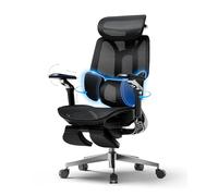 Hbada E3 Pro Édition 2026 Fauteuil de Bureau Ergonomique, Support Lombaire Dynamique 3 Zones, Accoudoirs 720°, Certifié IGR/BIFMA, Idéal Mal de Dos & Télétravail (Noir, avec Repose-Pieds)