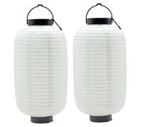 Hbbgdiy Lanternes japonaises en Papier LED ovales Blanches, lanternes suspendues à Peindre pour Restaurant, Maison, Festival, décoration de fête 2 pièces