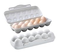 Hbbgdiy Lot de 2 cartons à œufs réutilisables avec Couvercle, 12 grilles, Support à œufs pour réfrigérateur, conteneur de Rangement en Plastique empilable, Gain Place, Plateau Organisateur pour Le ra