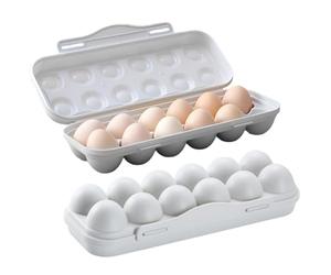 Hbbgdiy Lot de 2 cartons à œufs réutilisables avec Couvercle, 12 grilles, Support à œufs pour réfrigérateur, conteneur de Rangement en Plastique empilable, Gain Place, Plateau Organisateur pour Le ra