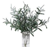 Hbbgdiy Lot de 3 Branches d'olivier artificielles de 76, 2 cm pour vases, Faux Arbre réaliste, Tige Plante pour Mariage, Maison, Bureau, décoration Centre Table
