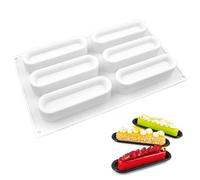 Hbbgdiy Moules de barres de silicone antiadhésiques 6-Cavité, chocolat flexi résistant à la chaleur, gâteau, mousse et pâte à dessert la crème glacée Moules cuisson