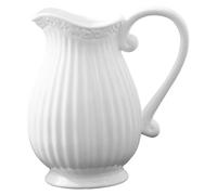 Hbbgdiy Vases à pichet Blancs pour Fleurs, pichet en céramique Blanche de 7, 9 x 7, 9 Pouces avec poignée, Vase à Fleurs Vintage antidérapant pour la décoration de Table Bureau Domicile.
