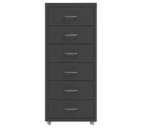 HBBMGYD Armoire de Classement Mobile Métal 6 Tiroirs Anthracite 28x41x69 cm | Meuble de rangement professionnel, roues pour mobilité, étiquettes de tri, entretien facile, design intemporel