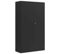HBBMGYD Classeur Armoire Acier Noir 105x40x180 cm 4 étagères verrouillable | Revêtement -corrosion, étagères ajustables, fixation murale incluse, usage professionnel, entretien simple