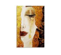 HBEOOP Gustav Klimt Célèbre Peinture (Larmes d'Or) Impression sur Toile - Affiche Murale Décorative - Tableaux de Peintures encadrés - Photo à Suspendre - Idée Cadeau pour la Maison - Œuvres d'Art