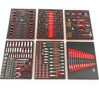 HBM 245-Deluxe : ensemble d'outils complet – équipement pour coffret à outils, douilles, fusibles, clés et pinces – kit prêt à l'emploi pour l'atelier et les besoins automobiles