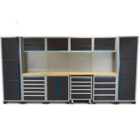 HBM Professional Deluxe Système d'atelier modulaire, 16 pièces, noir bleu