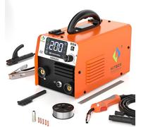 HBM200 - Inverseur de soudage 3-en-1 MIG/MAG, MMA, Lift, TIG - MIG avec ou sans gaz - Mode synergique - Dérouleur automatique - Portable - Poids : 6 kg, 42 × 24 × 28 cm, CE - Rouge rouille