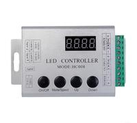 HC008 Contrôleur de pixels LED RVB avec 4 boutons, programmable pour DC 5 V/12 V/24 V, 133 modes d'effet avec télécommande RF, WS2812/WS2811/2801/UCS1903 IC bandes LED, convient pour l'éclairage de