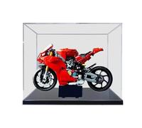 HCAEIOFJ Vitrine en acrylique transparent pour Lego Technic 42202 Appliquer pour Ducati Panigale V4 S Moto Conception Boîte Cadeau (Vitrine Seulement) (Fond Noir)