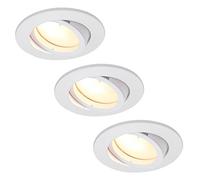 HCFEI Lot de 3 Spot Encastrable Complete Orientable Blanc avec Dimmable Ampoule GU10 Module 5W 230V eq. 50W Lumiere Blanc Chaud 3000K