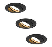 HCFEI Lot de 3 Spot Encastrable Complete Orientable Schwarz mat avec Dimmable Ampoule GU10 Module 5W 230V eq. 50W Lumiere Blanc Chaud 3000K
