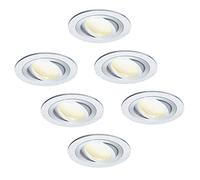 HCFEI Lot de 6 Spot Led Encastrable Rond Dimmable Alu Brosse Orientable lumière Blanc Chaud 3000K, 5W eq. 50W ref.208