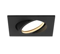 HCFEI Spot LED encastrable ultra plat | 425 lumens | 230 V 5 W | Intensité variable | Boîtier carré | Orientable | Noir (1 pièce - blanc chaud)